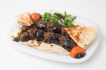 Fried Eggplant stuffed with rice and meat
