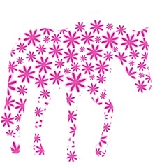 Pink horse of flowers