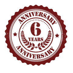 6 years anniversary stamp