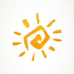 Vector Illustration of an Abstract Summer Sun