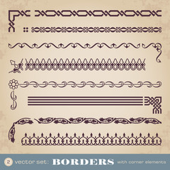 Fototapeta premium Borders with corner elements - set 2