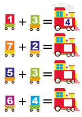 mathematical train for kids (adding)