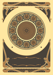 Art Nouveau Backgrounds and Frame