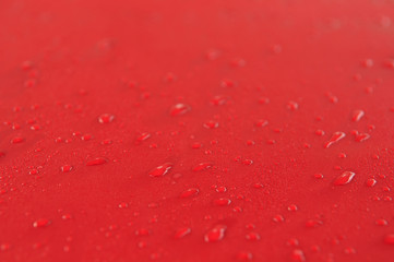 Water drops after cleaning car with wax.