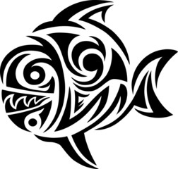 Obraz premium Fish tribal art vector