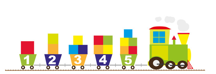 math train with numbers 1-5 - vectors