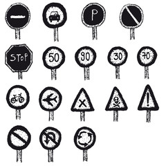 Road Signs And Icons Set