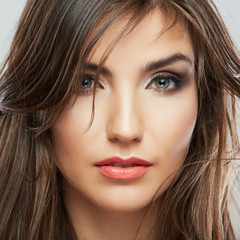 Woman hair style fashion portrait . isolated.