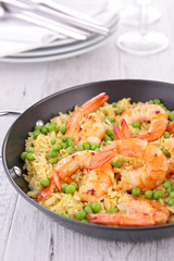 shrimp, rice and pea