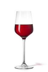 Glass of red wine isolated on white
