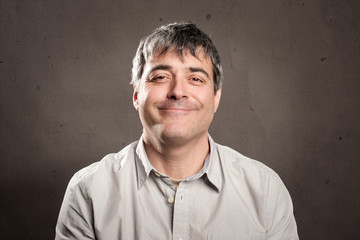 man with happy expression