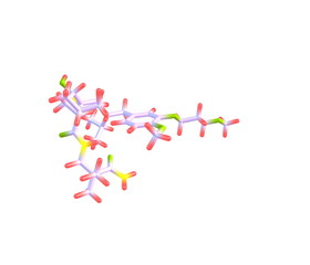 Fototapeta na wymiar Aliskiren molecular structure isolated on white