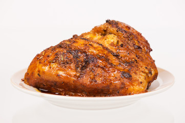 baked meat on plate