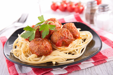 pasta and meatballs