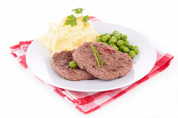 grilled beefsteak and vegetables