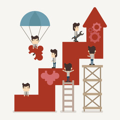 Businessman make graph