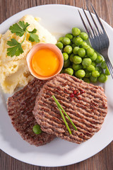 grilled beefsteak and vegetables