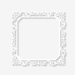 Vector vintage baroque white frame