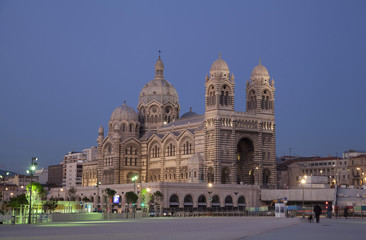 Fototapeta na wymiar Marseille Cathedral in evening light