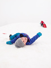 small children sledging