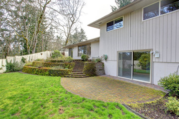Backyard terrace and walkout deck