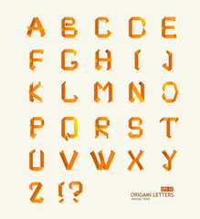 Origami alphabet letters. Paper