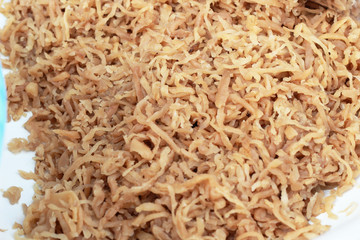 Sliced salted radish at the market.