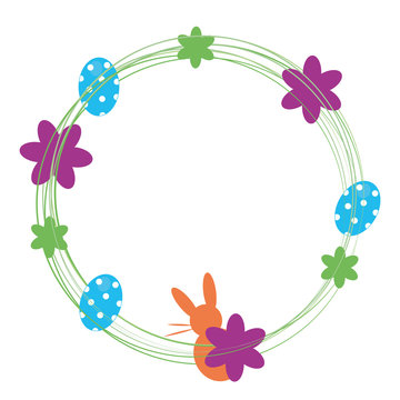 floral wreath,easter bunny,eggs,vector,modern,free
