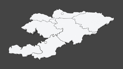 Map of Kyrgyzstan.