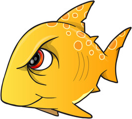Mean Angry Shark Vector Illustration Art