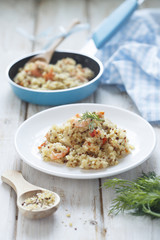 Quinoa and bulgur pilaf