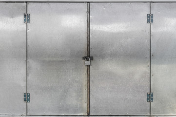 The gray locked metallic window in factory