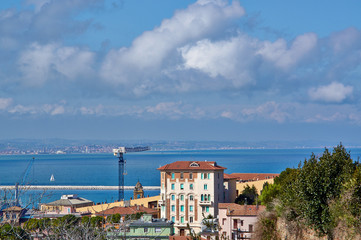 Great view sea and city of Ancona, Italy