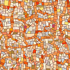 Seamless pattern of marble orange mosaic.