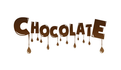 Chocolate text melting vector