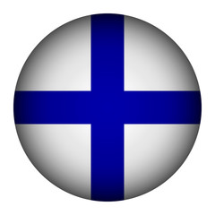 Obraz premium Finland flag button.