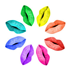 Naklejka premium Collage bouches multicolores