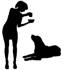 Vector silhouette of a woman.