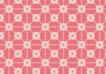 Vintage Flower and Swirl Pattern on Pastel Background