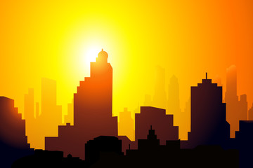 City Sunset-Vector