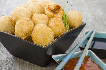 Katsu Balls - Japanese breaded and fried rice balls with curry