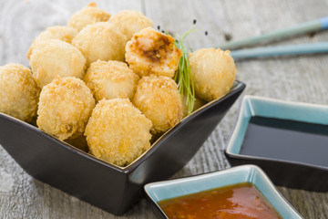 Katsu Balls - Japanese breaded and fried rice balls with curry