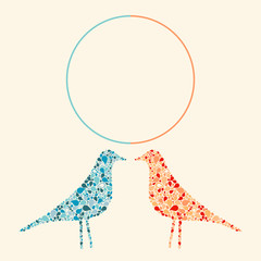 Two abstract birds, vector illustration.