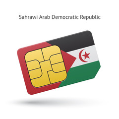 Sahrawi Arab Democratic Republic phone sim card with flag.