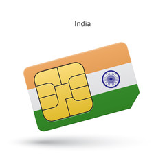 India mobile phone sim card with flag.