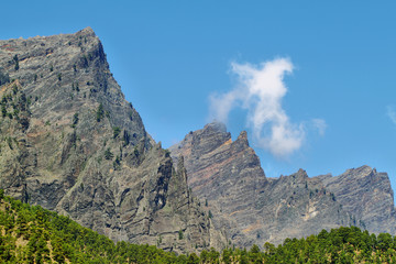 Fototapeta na wymiar Views from Barranco de las Angustias in La Palma island