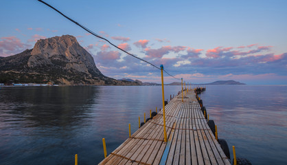 Sunset in the bay of "Novyi Svet" . Crimea, Ukraine