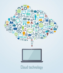 Cloud technology illustration eps 8
