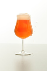 Glass of beer isolated