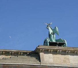 Naklejka premium Berlin, Brandenburger Tor, Quadriga, Pferde, Deutschland